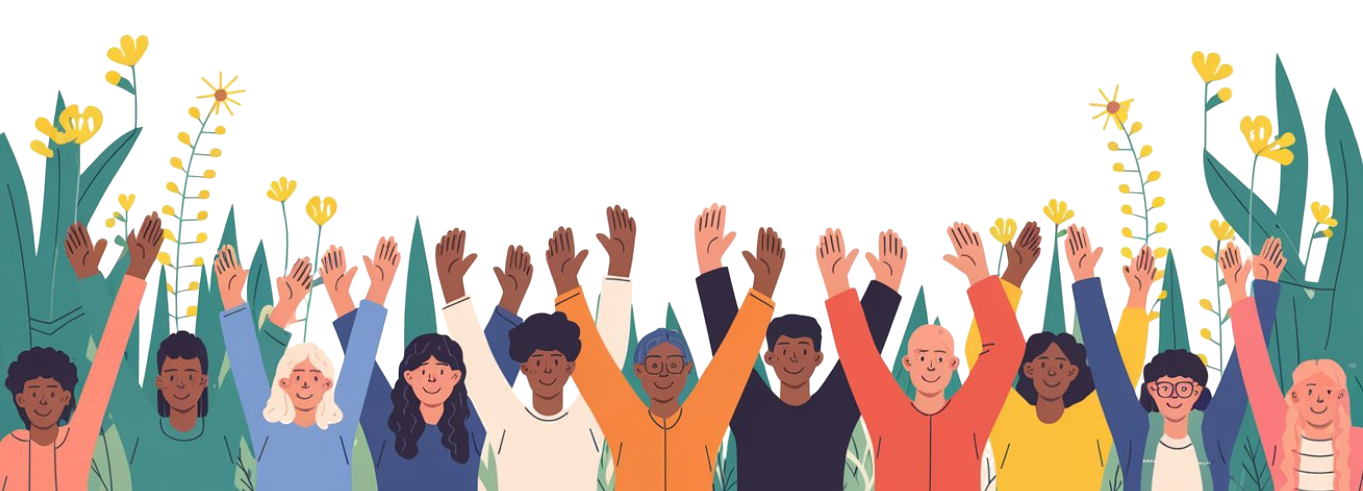 Hands raised in solidarity